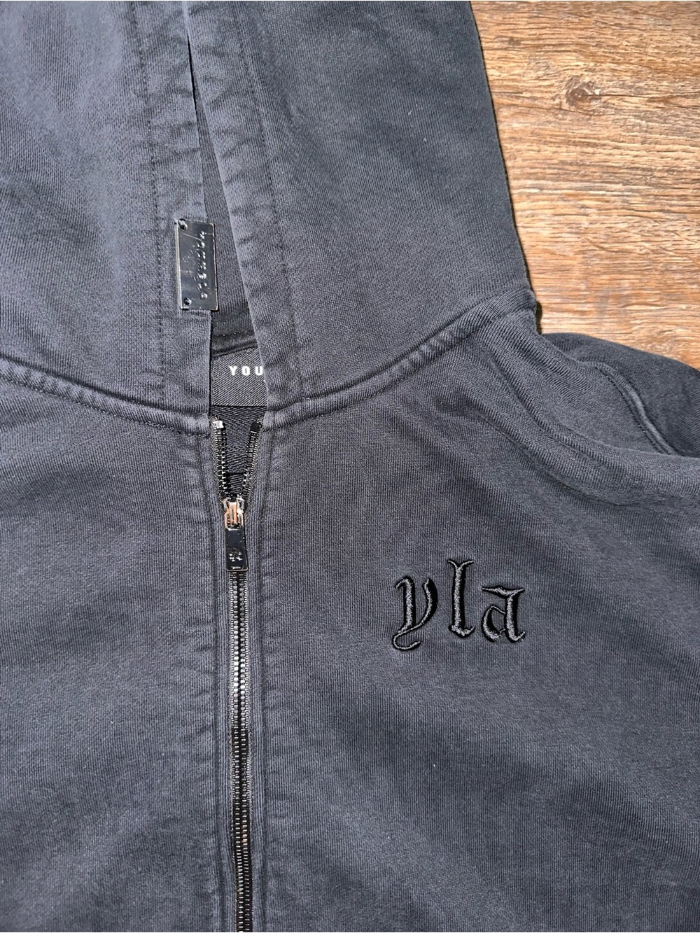 YoungLA Black Full-Zip Hoodie Jacket - Picture 3 of 5
